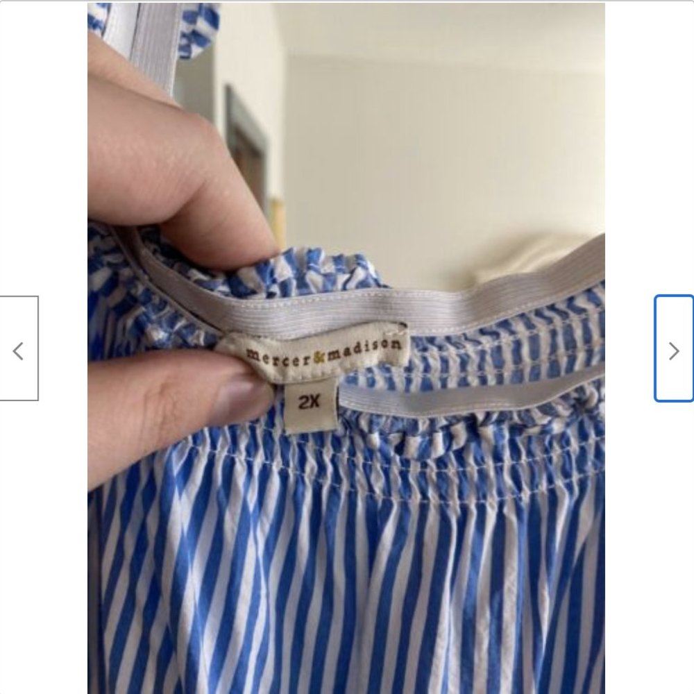 Mercer & Madison Striped Top - Blue/White - 2x - Picture 2 of 3